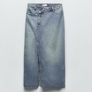 Zara TRF LONG DENIM SKIRT Size L